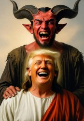 Donald Trump Orange Jesus Satan Evil Devil Lucifer Anti-Christ Meme Template