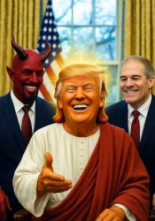 Donald Trump Orange Jesus Satan  Jim Jordan  Anti-Christ Meme Template