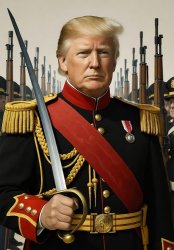 General Trump sword uniform soldiers Meme Template