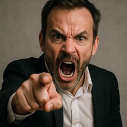 Angry man demanding Meme Template