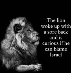The lion blames israel Meme Template