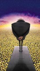 Gru in front of minions Meme Template