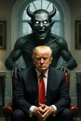 Donald Trump Satan laughing  Lucifer Meme Template