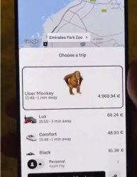 Uber monkey Meme Template