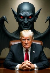 Donald Trump Satan laughing  Lucifer Meme Template