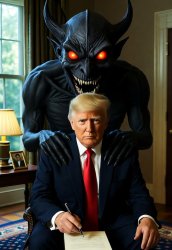 Donald Trump Satan laughing  Lucifer Meme Template