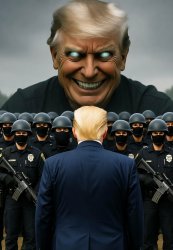 Donald Trump Demon Evil ICE masked Federal Secret Police Meme Template