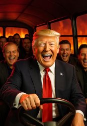 Donald Trump MAGA bus to Hell Meme Template