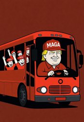 Donald Trump MAGA bus to Hell Meme Template
