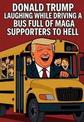 Donald Trump MAGA bus to Hell Meme Template