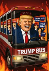 Donald Trump MAGA bus to Hell Meme Template