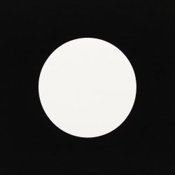 a white circle on a dark black background Meme Template