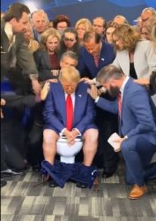 Trump taking a DUMP Meme Template