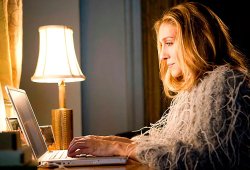 Carrie Bradshaw computer Meme Template