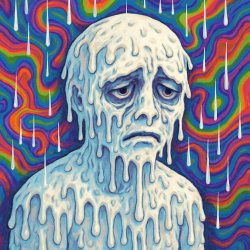 cursed, human, raining white rain, human covered in white cream, Meme Template