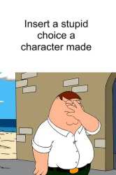 Peter Griffin Facepalms At What? Meme Template