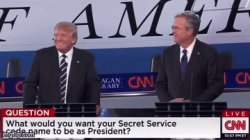 Trump and Jeb down low Meme Template