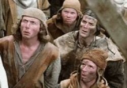 Monte Python & Holy Grail witch scene confused mob Meme Template