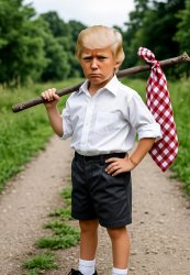 Trump running away little boy spoiled MAGA Meme Template