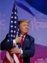 Used car salesman hugs flag Meme Template