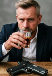 Peter Hegseth Drinking Whiskey with a Colt .45 1911 Meme Template