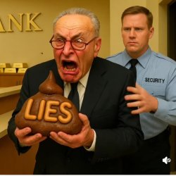 Chuck Schumer pooping out lies Meme Template