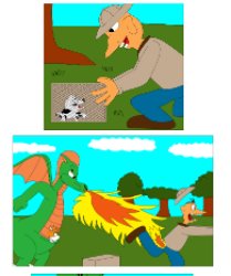 Dragon burning man's ass Meme Template