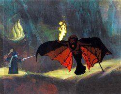 Ralph Bakshi Lord of the Rings Gandalf vs Balrog Meme Template
