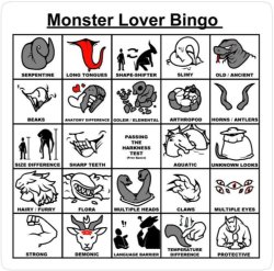 Monster Lover Bingo Meme Template