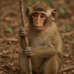 monkey holding a stick Meme Template