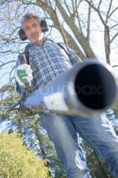 Leaf blower man Meme Template