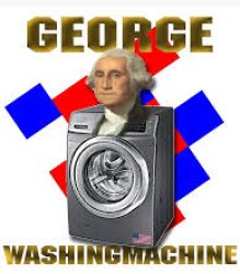 George washing machine says Meme Template