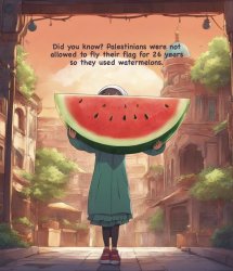 palestine watermelon history girl Meme Template