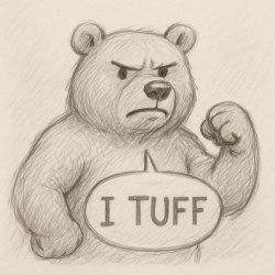 a bear saying he tuff Meme Template