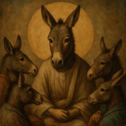 Donkey with his disciples Meme Template