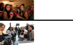 disgusted girls vs horny classroom girls Meme Template