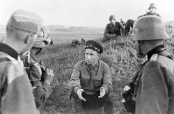 Nazi officers interrogate a captured Soviet Meme Template