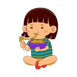 Asian Girl Eating Cartoon Meme Template