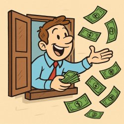 guy throwing dollars out of the window Meme Template