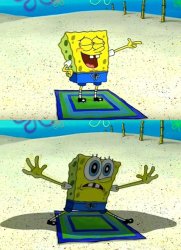 Spongebob wait two panel Meme Template