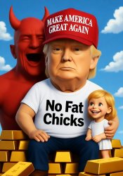 Donald Trump little blonde girl Satan gold Meme Template