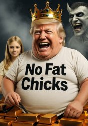 Donald Trump Satan laughing pile of gold girl on leash Meme Template