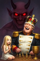 General Donald Trump Satan laughing pedophile toy soldiers Meme Template