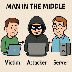 A funny meme on the cyber attack "man in the middle" Meme Template
