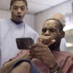 lebron looking at phone Meme Template