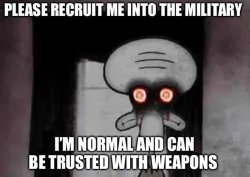 squidward hates the troops Meme Template