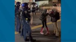 Cop Pepper Spray Rioter ICE Meme Template