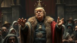 King Trump talks garbage to peasants while robbing them blind. Meme Template