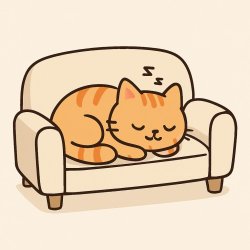 Cute sleeping cat on a couch Meme Template