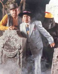 Jake Kong, Eddie Spencer & Tracy the Gorilla in graveyard Meme Template